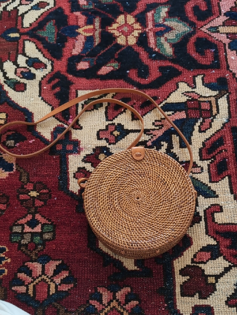 Woven And Leather Bali Bag